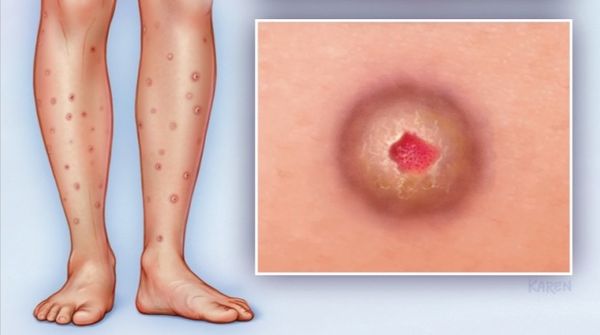 Расчёсанные высыпания