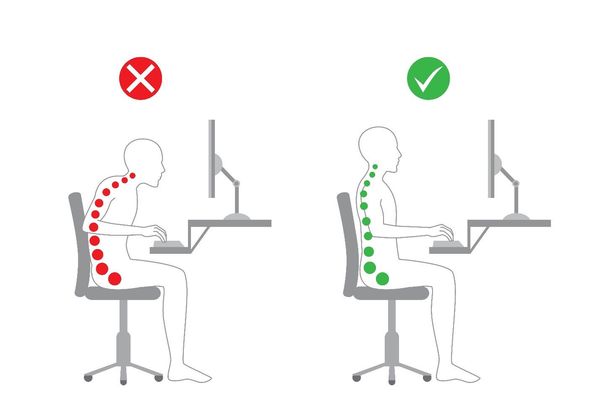 Положение тела при работе за компьютером